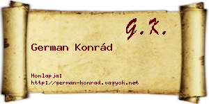 German Konrád névjegykártya